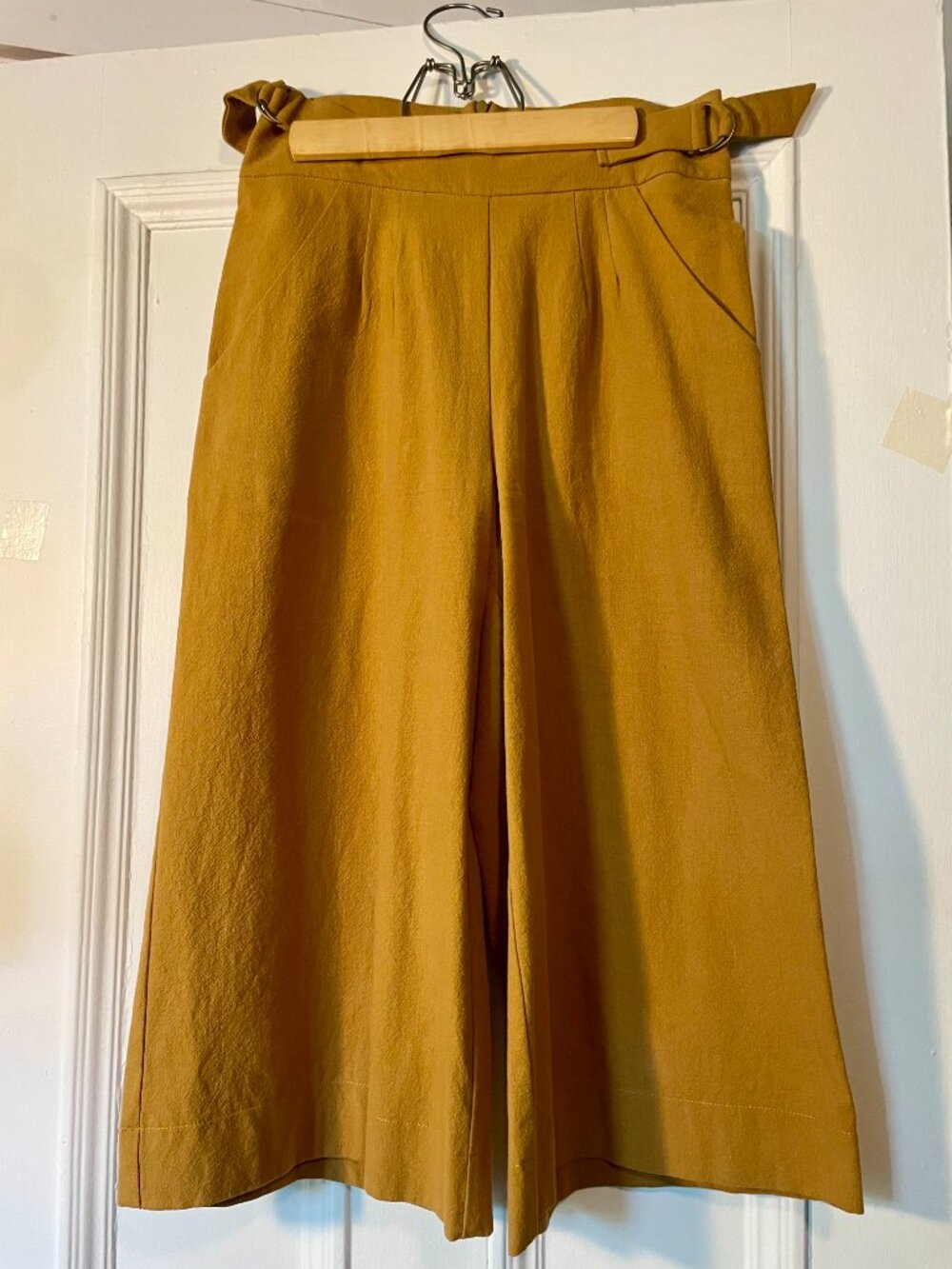 Cokluch XS Mustard Wide Leg Culottes | 100% Cotton | Made in Canada